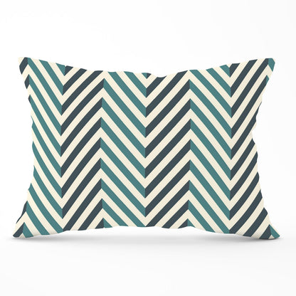 Geometric Herringbone Chevron Blues Cushions