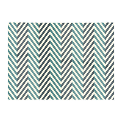 Geometric Herringbone Chevron Blues Glass Chopping Board