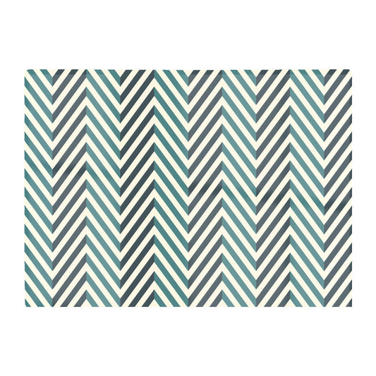 Geometric Herringbone Chevron Blues Glass Chopping Board