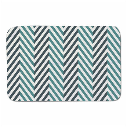 Geometric Herringbone Chevron Blues Sherpa Blanket