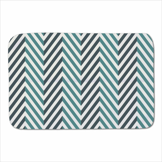 Geometric Herringbone Chevron Blues Sherpa Blanket