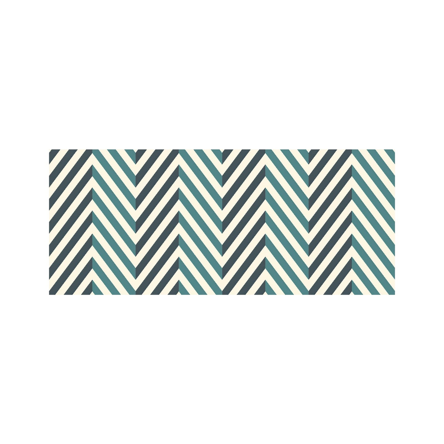 Geometric Herringbone Chevron Blues Glass Bathroom Splashback