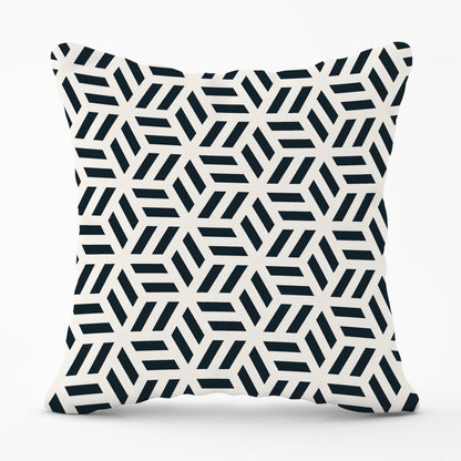 Geometric Monochrome Hexagonal Pattern Cushions