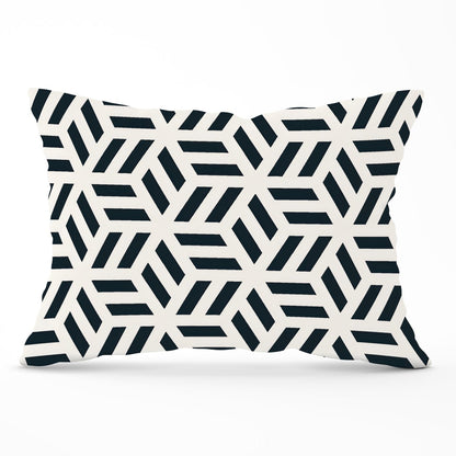 Geometric Monochrome Hexagonal Pattern Cushions