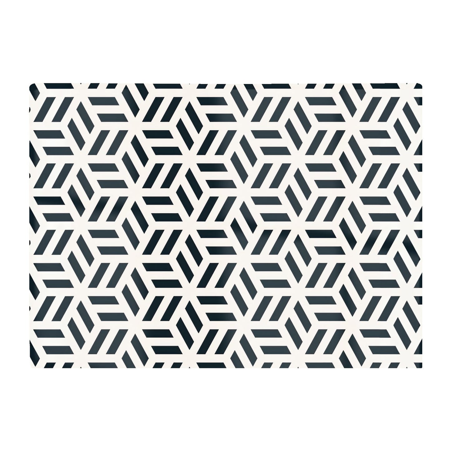 Geometric Monochrome Hexagonal Pattern Glass Chopping Board