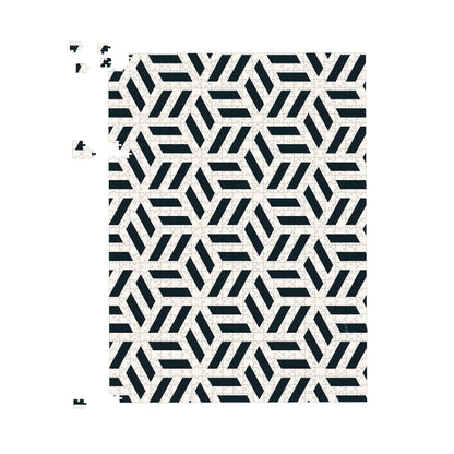 Geometric Monochrome Hexagonal Pattern Jigsaw Puzzle