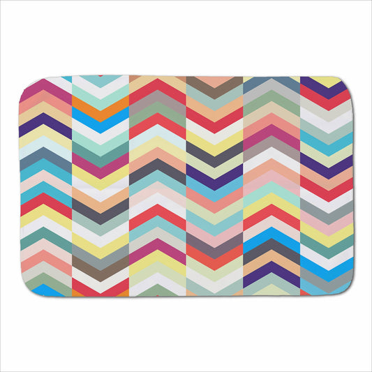 Geometric Multi Colored Chevron Pattern Sherpa Blanket