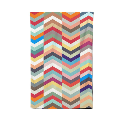 Geometric Multi Colored Chevron Pattern Tea Towel