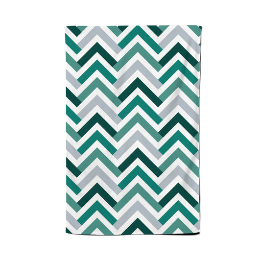 Geometric Retro Vintage Colored Chevron Pattern Tea Towel