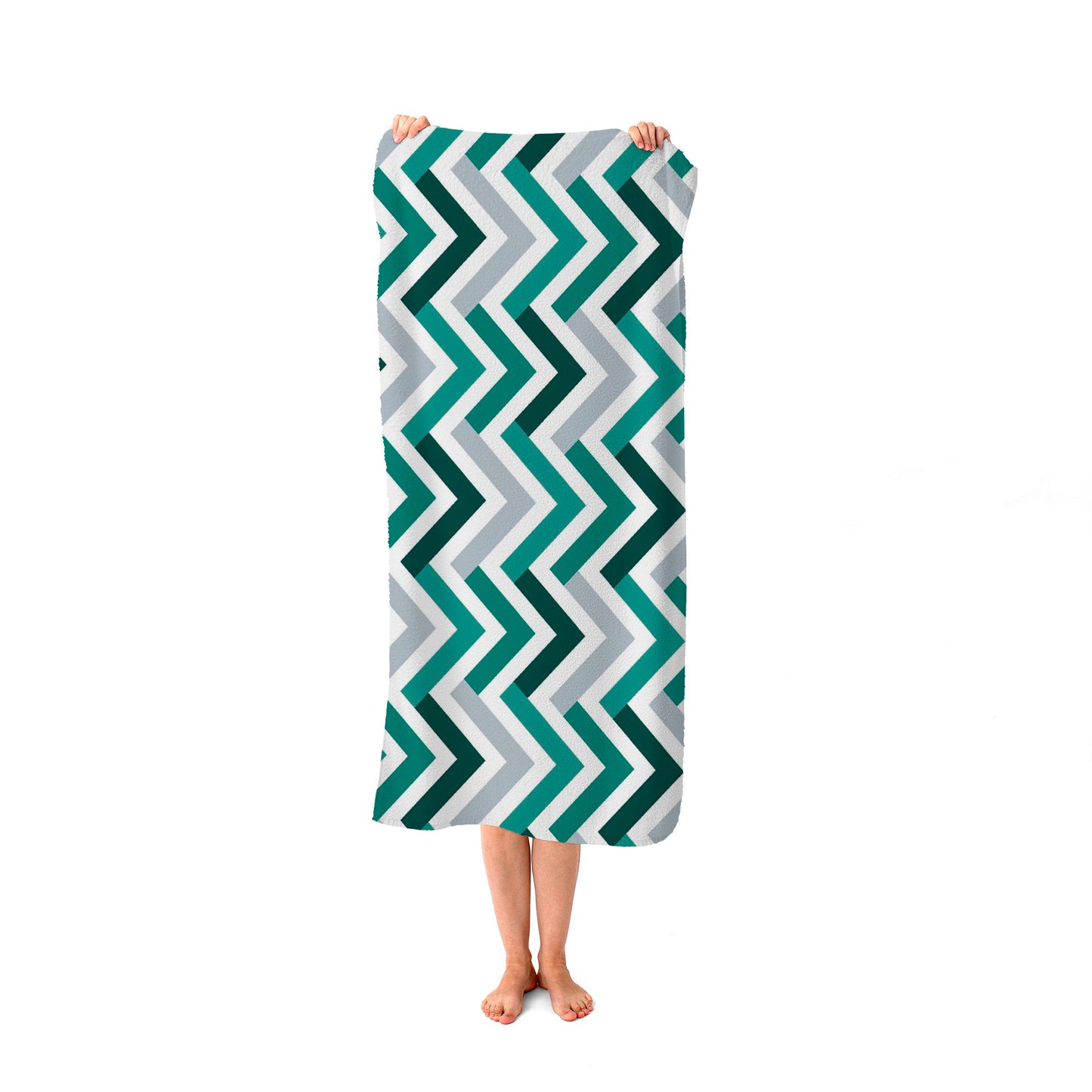 Geometric Retro Vintage Chevron Pattern Beach Towel