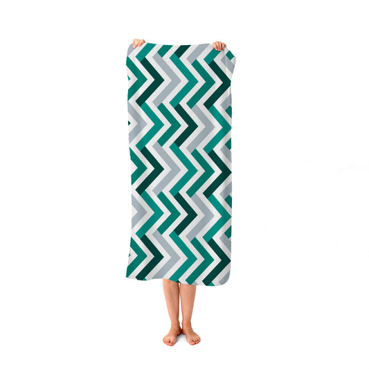 Geometric Retro Vintage Chevron Pattern Beach Towel