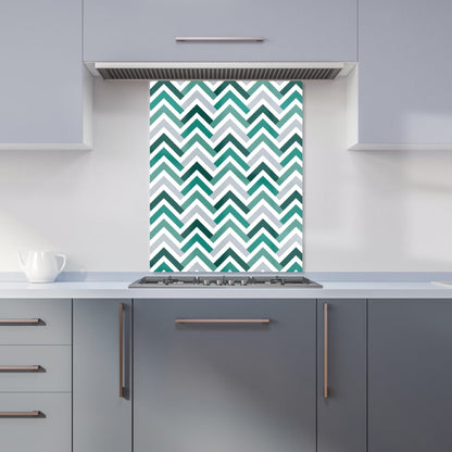 Geometric Retro Vintage Chevron Pattern Kitchen Splashback