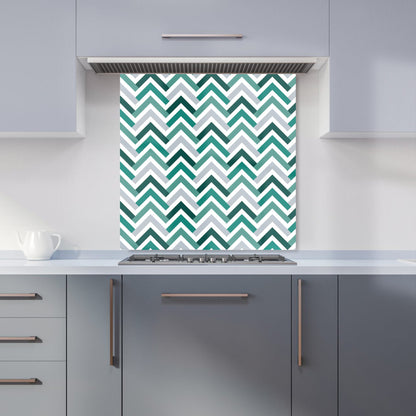 Geometric Retro Vintage Chevron Pattern Kitchen Splashback