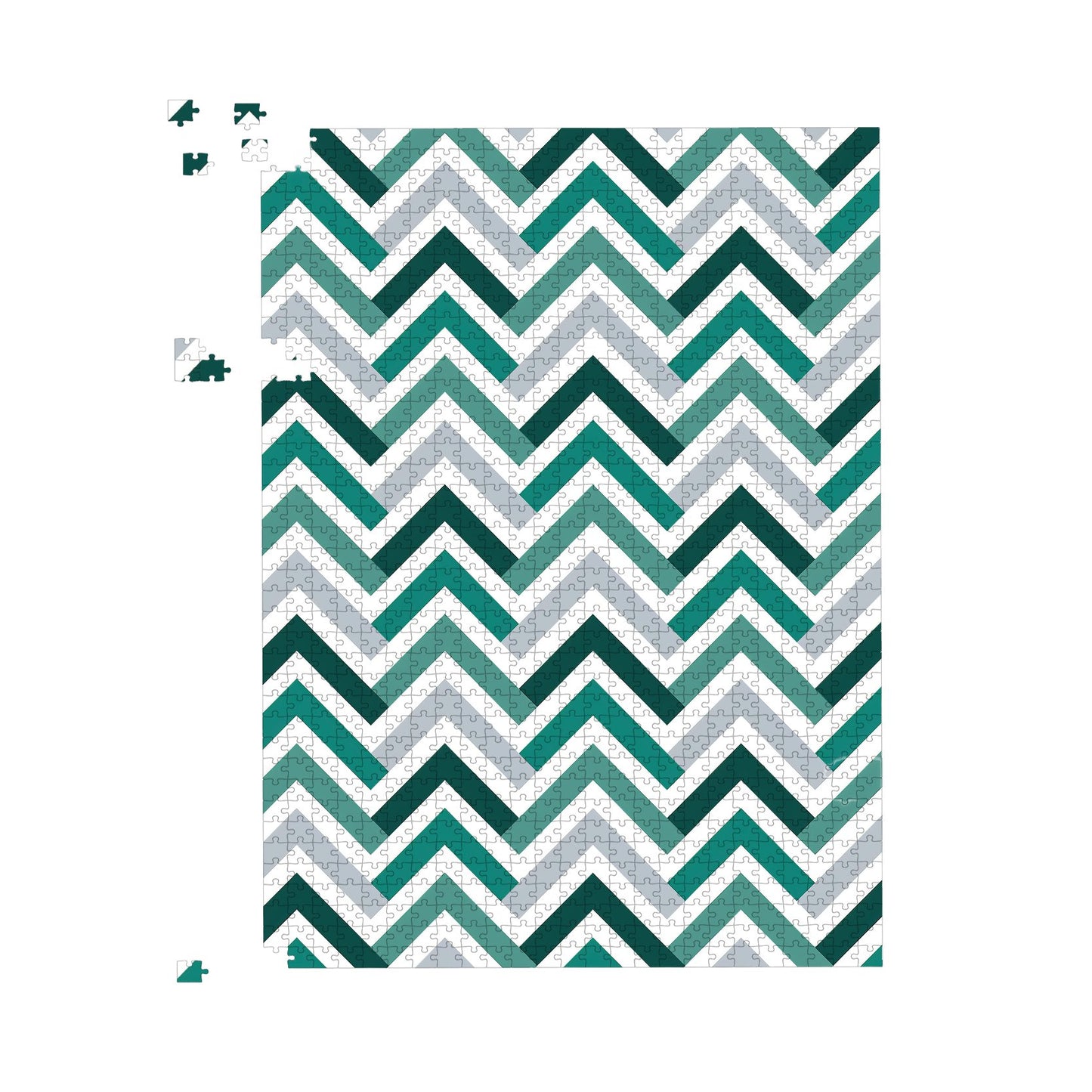 Geometric Retro Vintage Chevron Pattern Jigsaw Puzzle