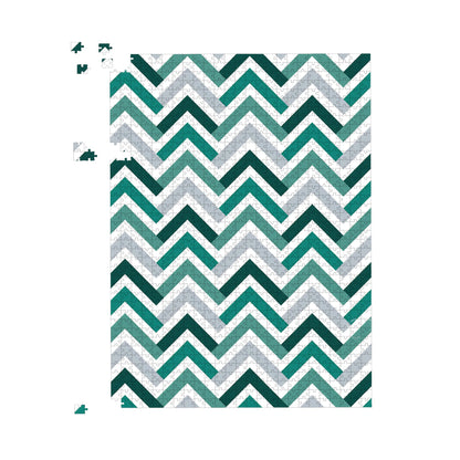 Geometric Retro Vintage Chevron Pattern Jigsaw Puzzle
