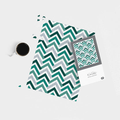 Geometric Retro Vintage Chevron Pattern Jigsaw Puzzle