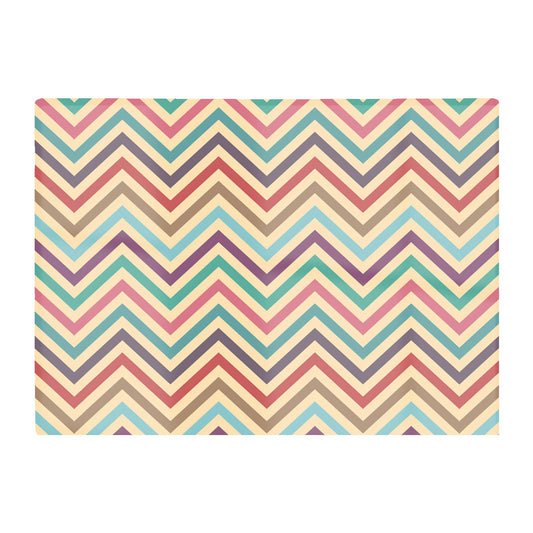 Geometric Vintage Colored Chevron Pattern Glass Chopping Board