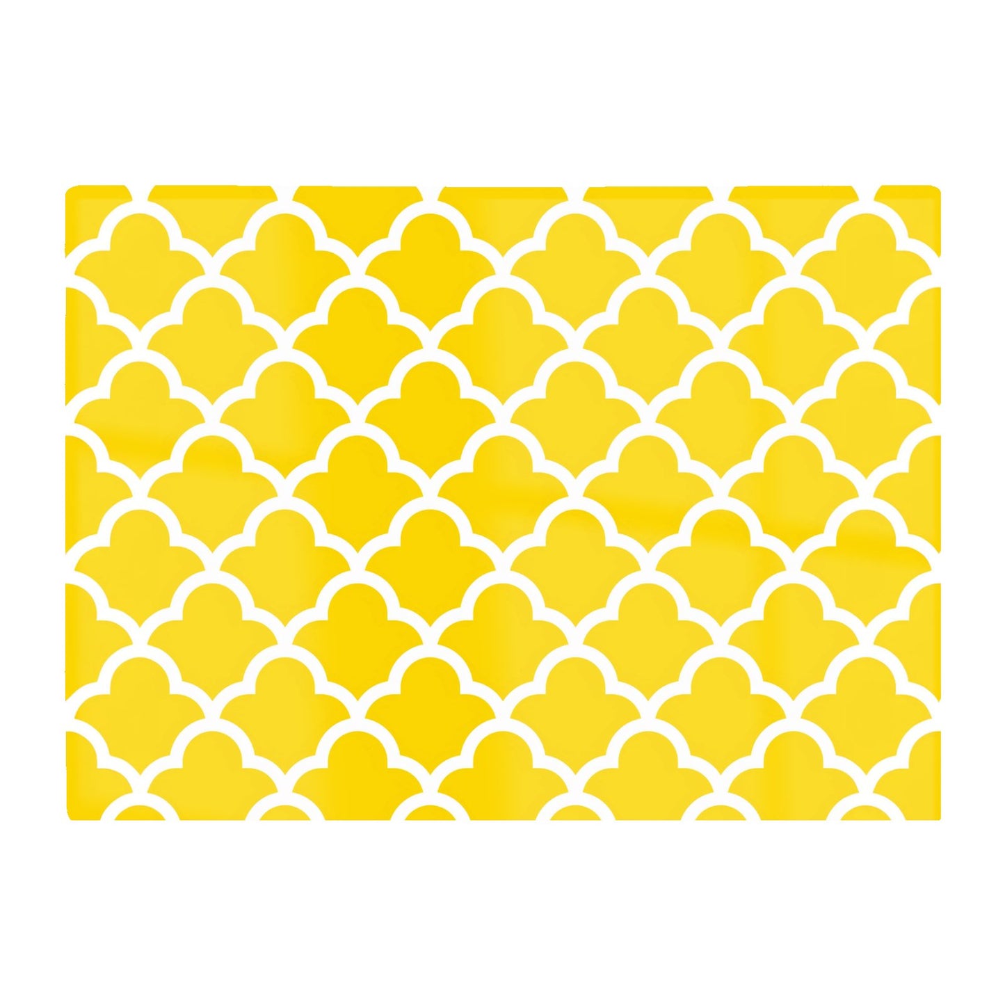 Geometric Yellow Quatrefoil Wave Glass Chopping Board