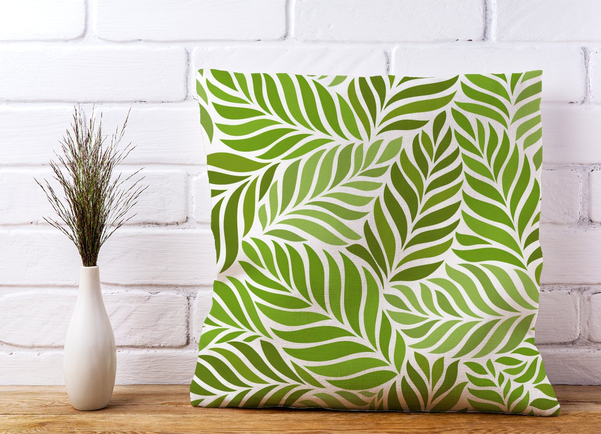 Green Leaf Pattern Cushions