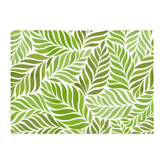 Green Leaf Pattern Glass Chopping Board