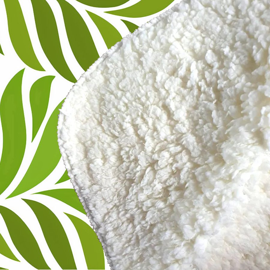 Green Leaf Pattern Sherpa Blanket