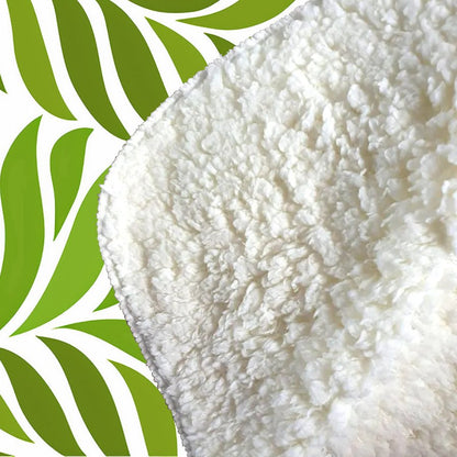 Green Leaf Pattern Sherpa Blanket