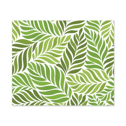 Green Leaf Pattern Kitchen Splashback