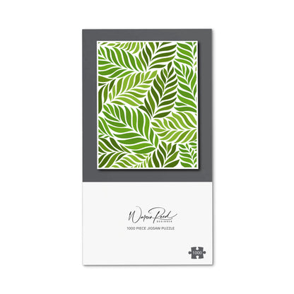 Green Leaf Pattern Jigsaw Puzzle