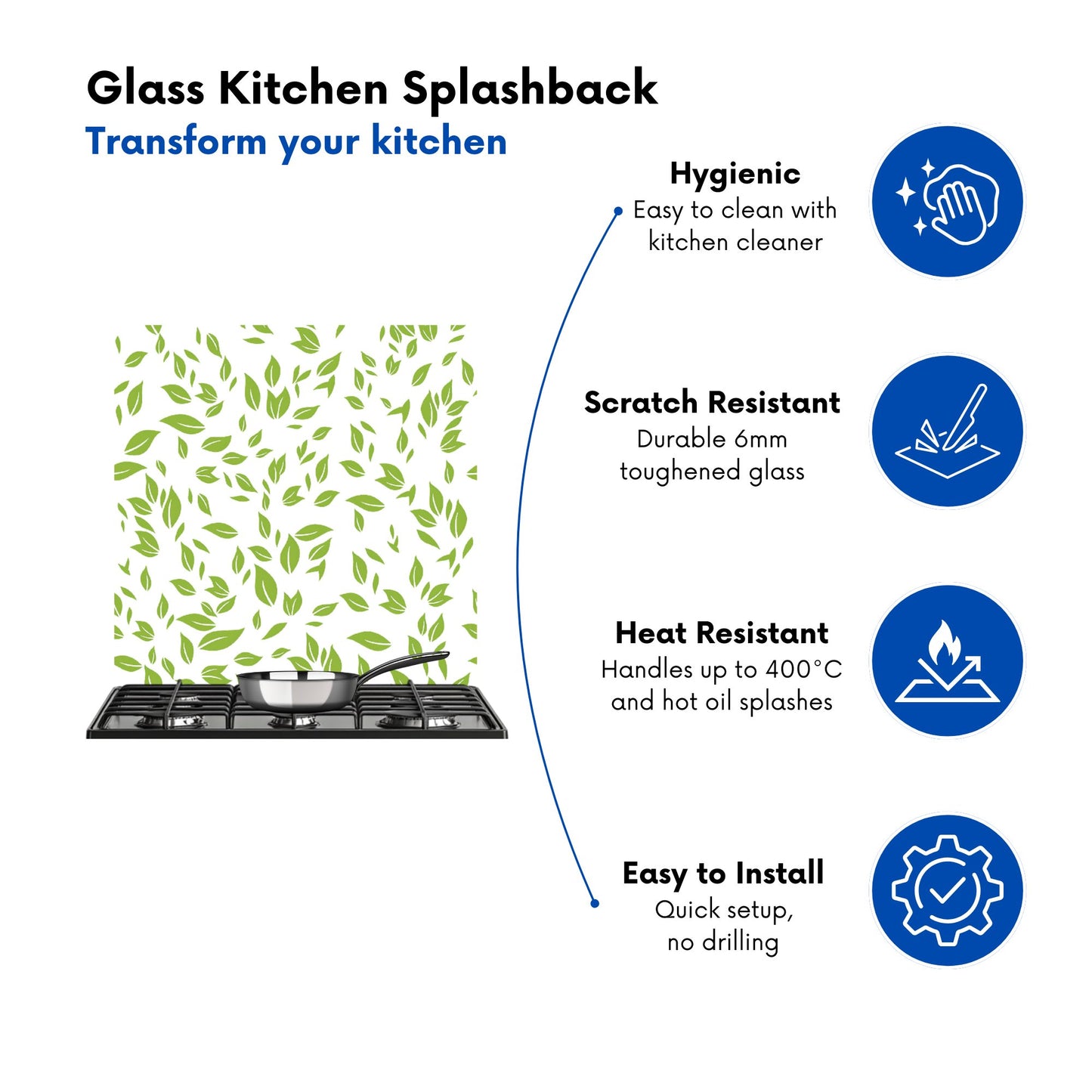 Green Leaves Kitchen Splashback
