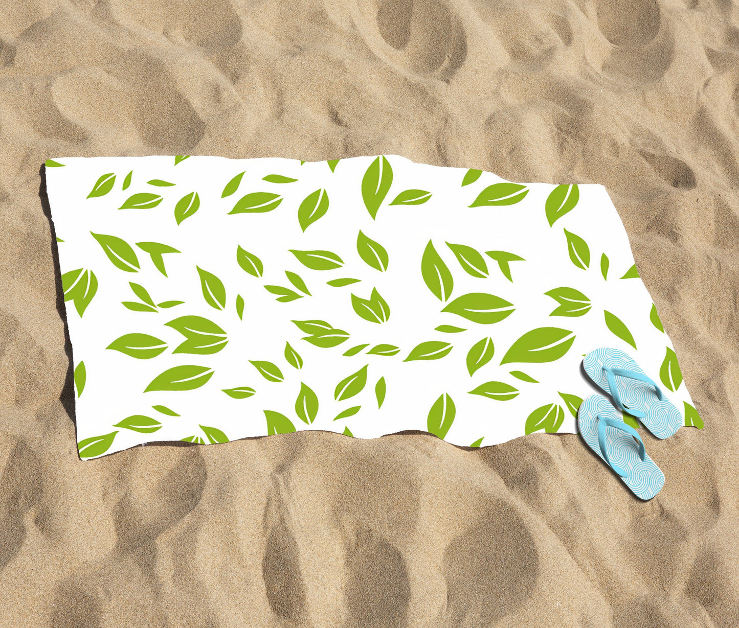 Green Leaves Beach Towel
