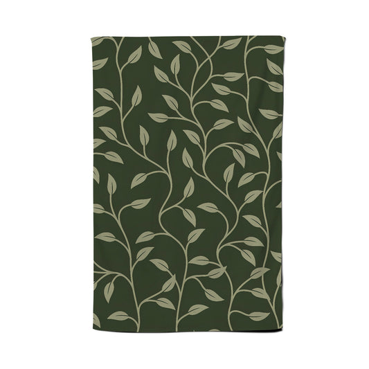 Green Shrub With Leaves Tea Towel