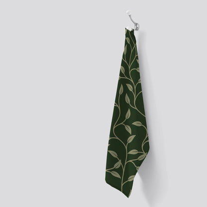 Green Shrub With Leaves Tea Towel