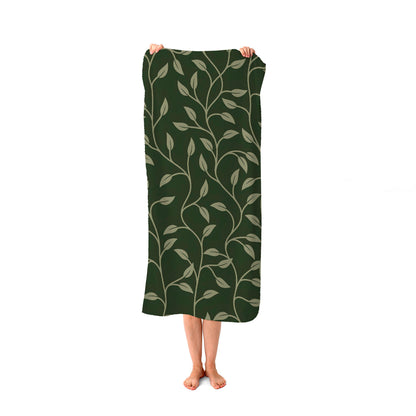 Green Shrub With Leaves Beach Towel