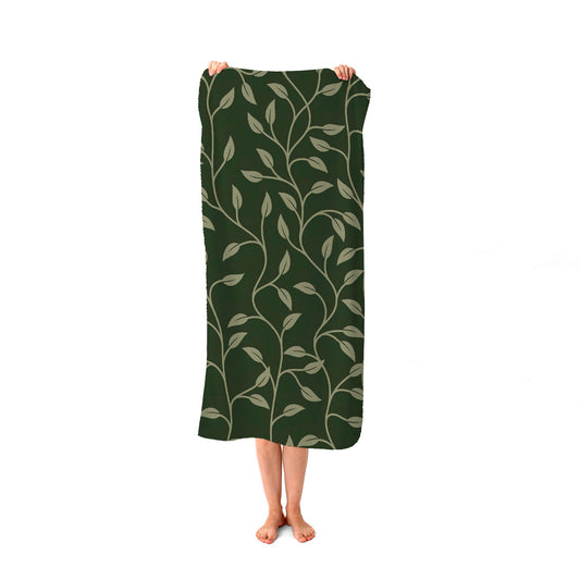 Green Shrub With Leaves Beach Towel