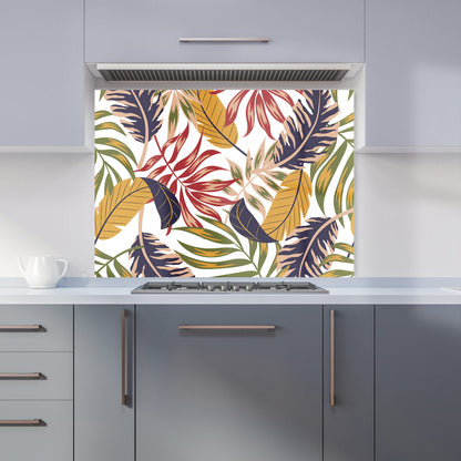 Hawaiian Style Jungle Leaves Kitchen Splashback