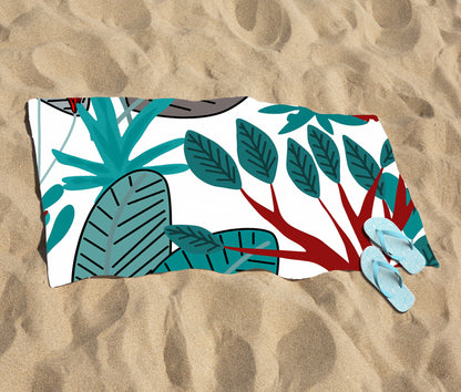 Jungle Exotic Summer Tropical Leaves Beach Towel