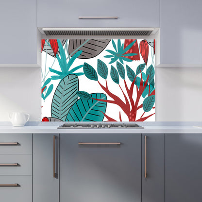 Jungle Exotic Summer Tropical Leaves Kitchen Splashback