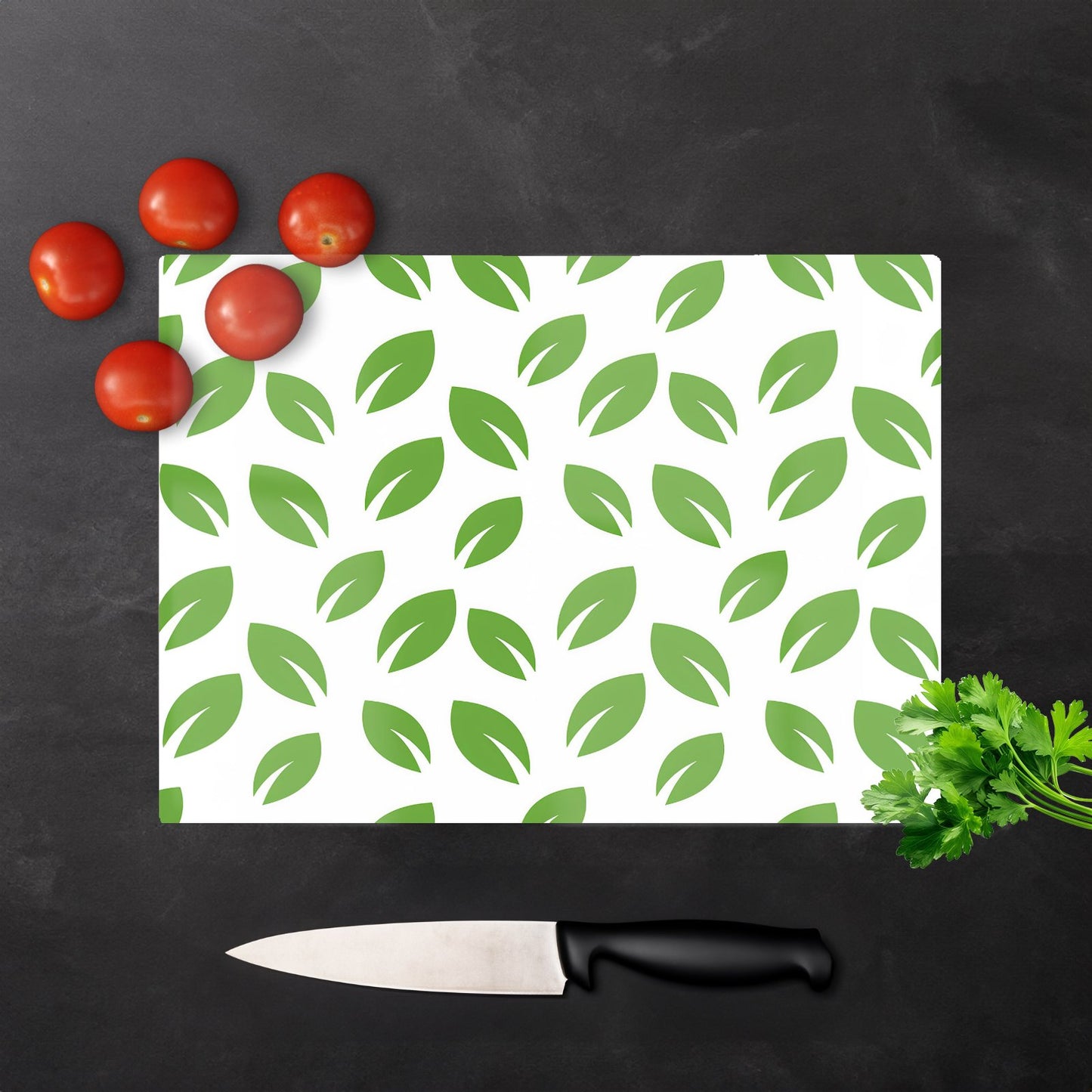 Leaves Pattern Glass Chopping Board