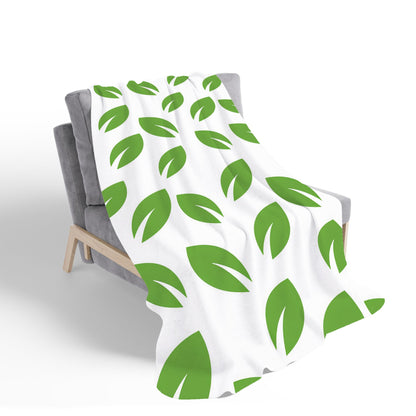 Leaves Pattern Sherpa Blanket