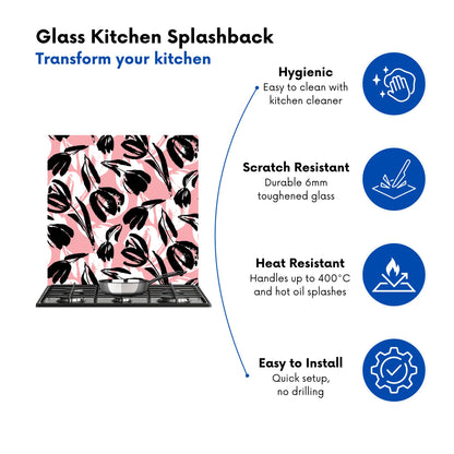 Nature Flat Spring Flower Motif Kitchen Splashback