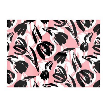 Nature Flat Spring Flower Motif Glass Chopping Board