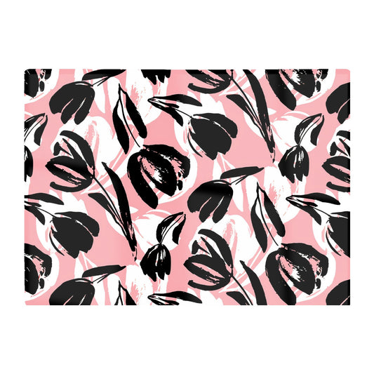 Nature Flat Spring Flower Motif Glass Chopping Board