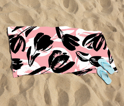 Nature Flat Spring Flower Motif Beach Towel