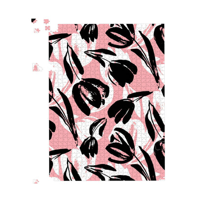 Nature Flat Spring Flower Motif Jigsaw Puzzle