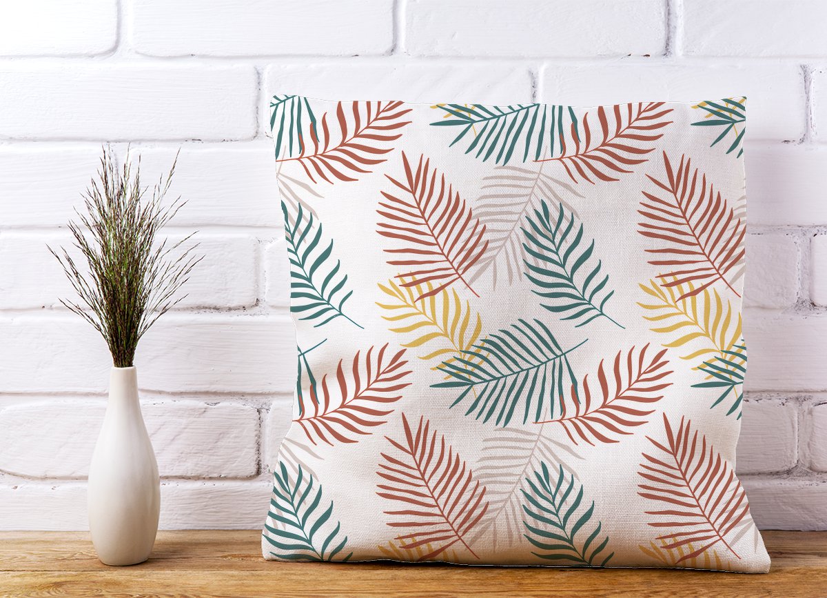 Palm Branches In Natural Colors Cushions