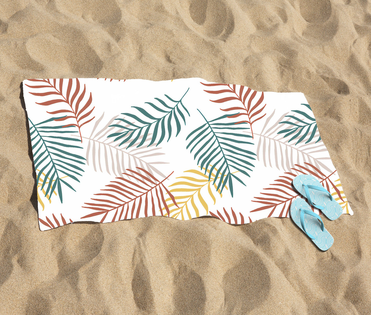 Palm Branches In Natural Colors Beach Towel