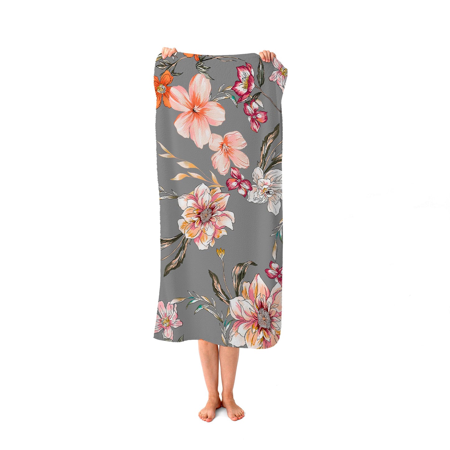 Peony, Lily, Tulip, Daisy Beach Towel