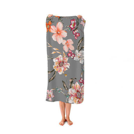 Peony, Lily, Tulip, Daisy Beach Towel