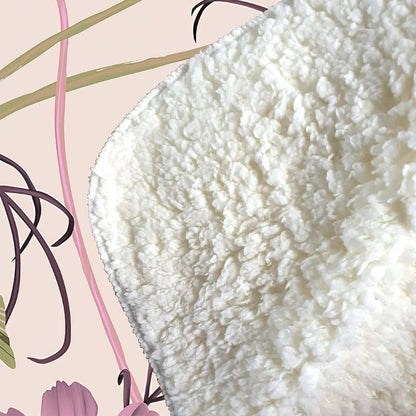 Pink Cosmos Flowers Sherpa Blanket