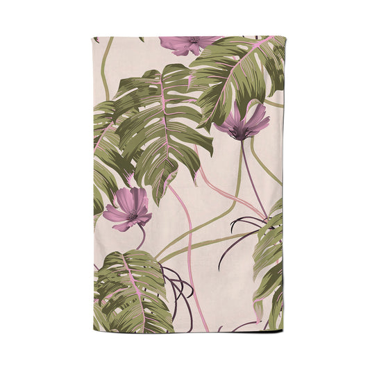 Pink Cosmos Flowers Tea Towel